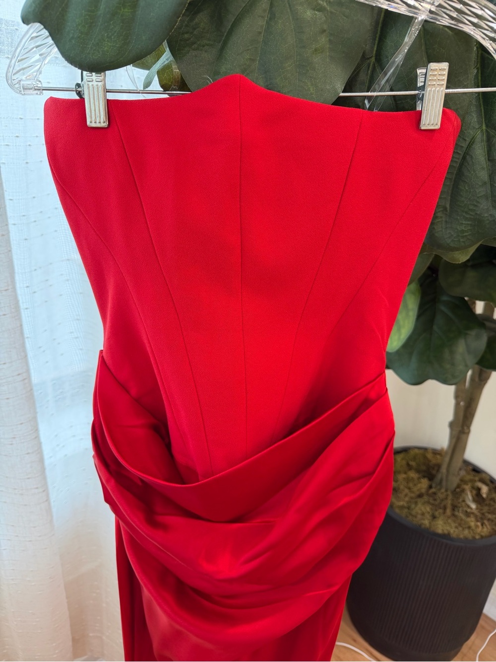 Persephone RED Strapless Satin Corset Cocktail Dress- NEW - Picture 4 of 10